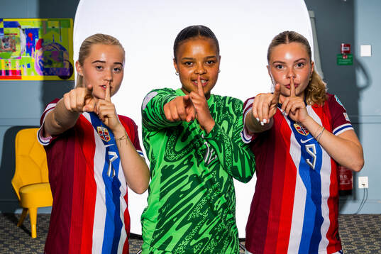 Tomine Enger, goalkeeper Maria Kroken and Christina Herseth