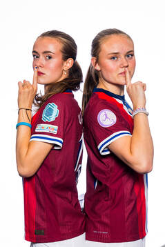 Elle Ulstein and Tuva Sagen of the Norwegian U17 national