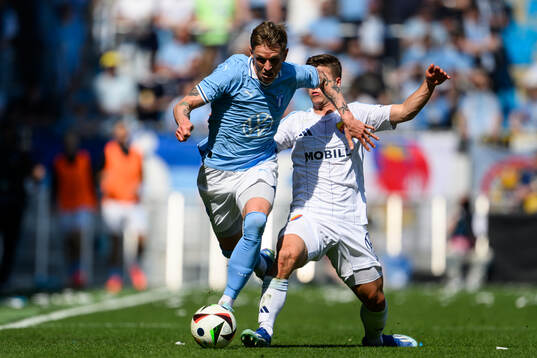 Malmö FFs Søren Rieks och Djurgårdens Samuel Dahl