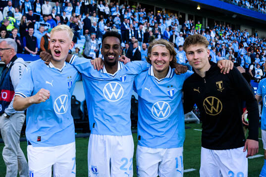 Malmö FFs Otto Rosengren, Taha Abdi Ali, Sebastian Nanasi