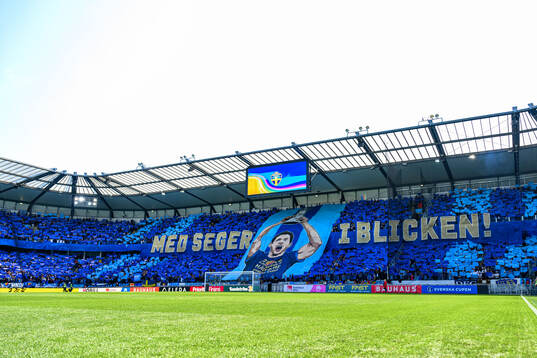 Djurgårdens supportrar med tifo