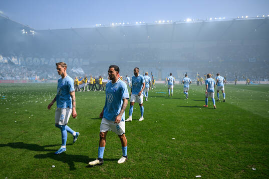 Malmö FFs Søren Rieks, Sergio Pena Flores och Isaac Thelin