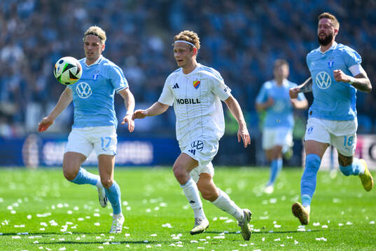 Malmö FFs Jens Stryger Larsen och Djurgårdens Tobias