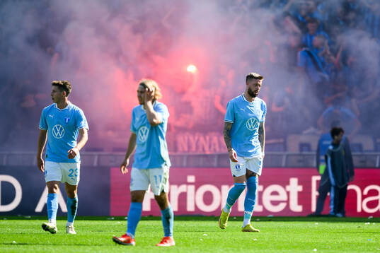 Malmö FFs Lasse Berg Johnsen, Sebastian Nanasi och Pontus