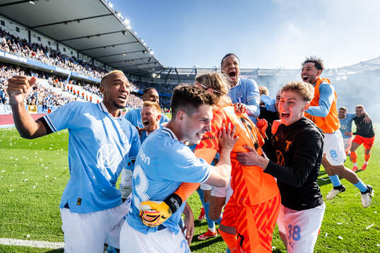 Malmö FFs Derek Cornelius, Anders Christiansen, Lasse Berg