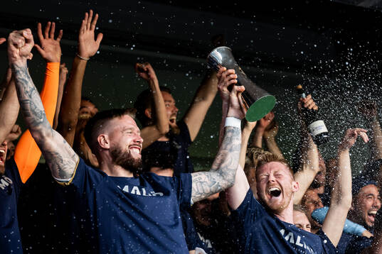 Malmö FFs Pontus Jansson och Anders Christiansen höjer