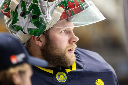 Goaltender Filip Gustavsson of Sweden