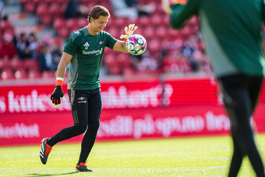 Rasmus Sandberg of Rosenborg warms up