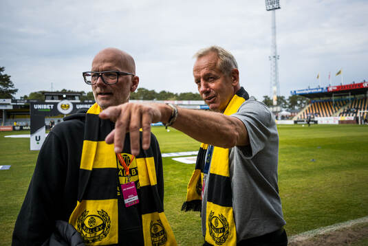 Mjällbys ordförande Magnus Emeus och sportchef Hasse