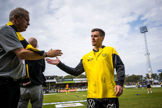 Mjällbys Jesper Gustavsson och sportchef Hasse Larsson