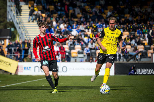 Brommapojkarnas Frederik Christensen och Mjällbys Herman