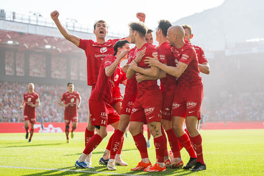 Ole Didrik Blomberg of Brann celebrates