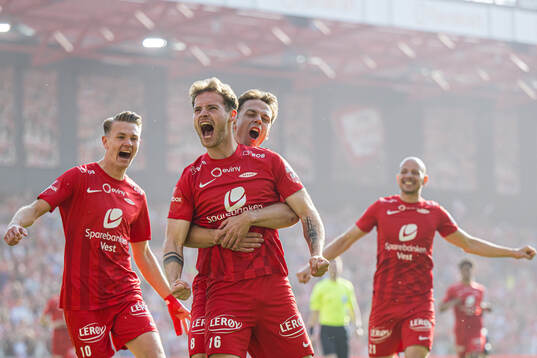 Ole Didrik Blomberg of Brann celebrates