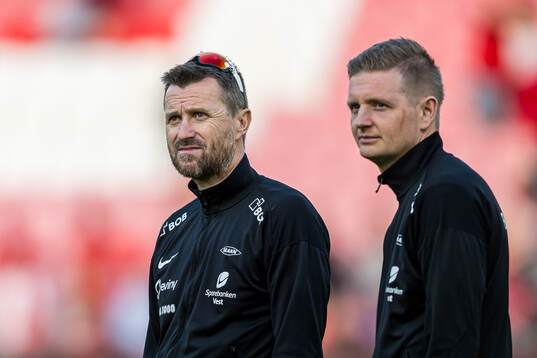 Eirik Horneland, head coach of Brann, and Erik Huseklepp,