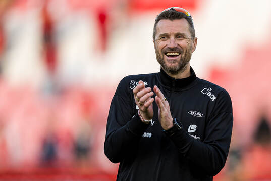 Eirik Horneland, head coach of Brann, celebrates