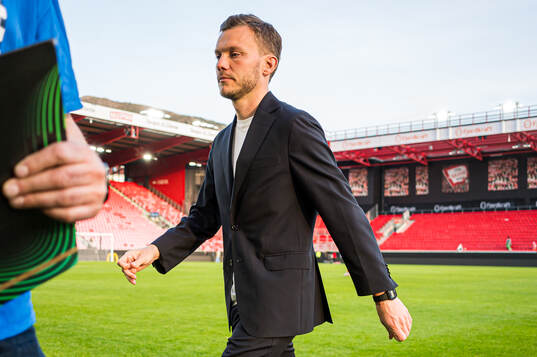 Alfred Johansson, head coach of Rosenborg, looks dejected