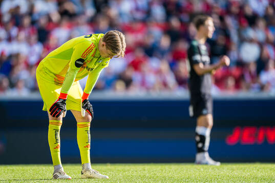 Sander Tangvik of Rosenborg with an injury