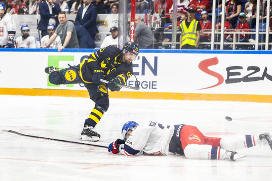 Linus Johansson of Sweden scores 0-1