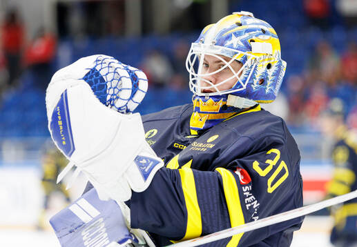 Goaltender Jesper Wallstedt of Sweden