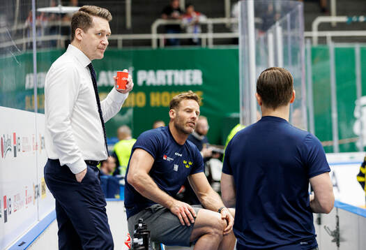Head coach Sam Hallam of Sweden ahead the Betano Hockey