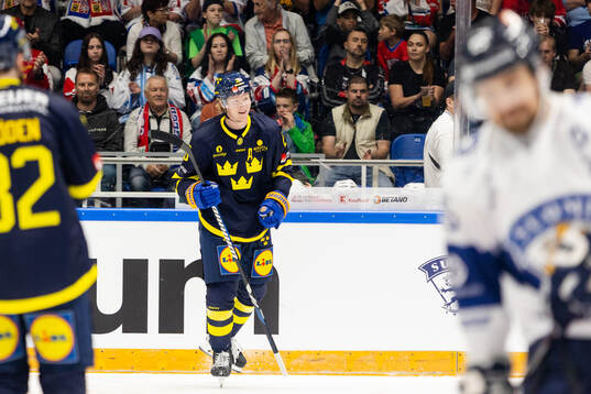 Rasmus Dahlin of Sweden celebrates the 1-1 goal