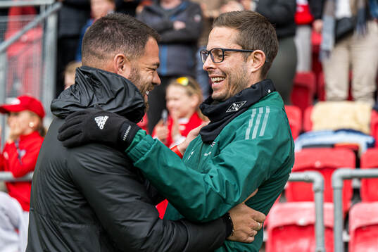 Martin Ho, head coach of Brann, and Robin Shroot, head