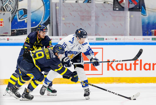 Jonas Brodin and Fabian Zetterlund of Sweden against Juhu
