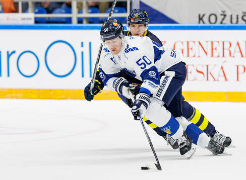 André Burakovsky of Sweden and Juuso Riikola of Finland
