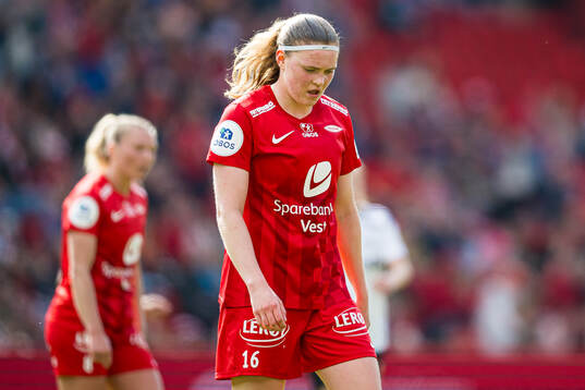Signe Gaupset of Brann looks dejected