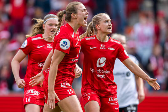 Marthine Østenstad of Brann celebrates