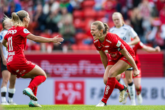 Marthine Østenstad of Brann celebrates