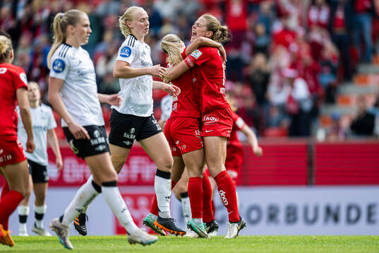 Marthine Østenstad of Brann celebrates