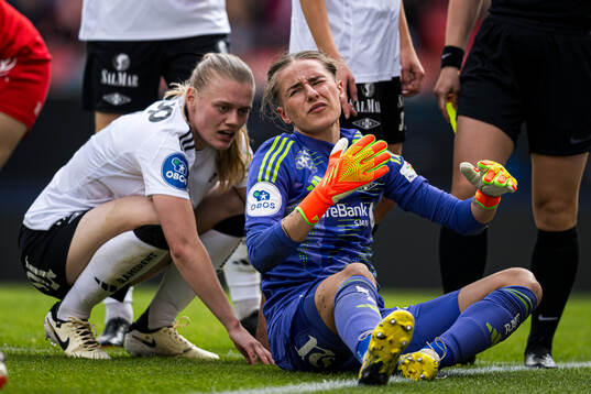 Rugile Rulyte of Rosenborg looks dejected