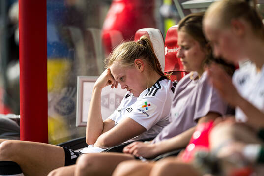 Elin Sørum of Rosenborg looks dejected