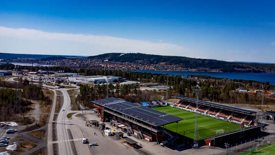 Drönarbild över Jämtkraft Arena