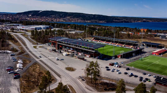 Drönarbild över Jämtkraft Arena
