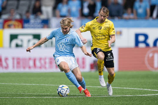 Malmö FFs Sebastian Nanasi och Elfsborgs Simon Hedlund