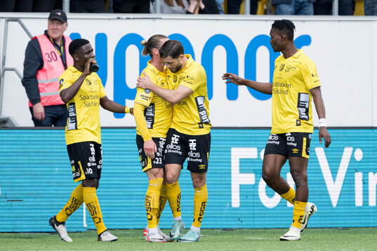 Elfsborgs Arber Zeneli, Michael Baidoo, Niklas Hult och
