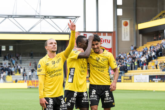 Elfsborgs Niklas Hult, Timothy Noor Ouma och Ahmed Qasem