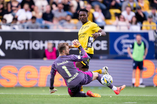 Malmö FFs målvakt Ricardo Friedrich och Elfsborgs Jalal