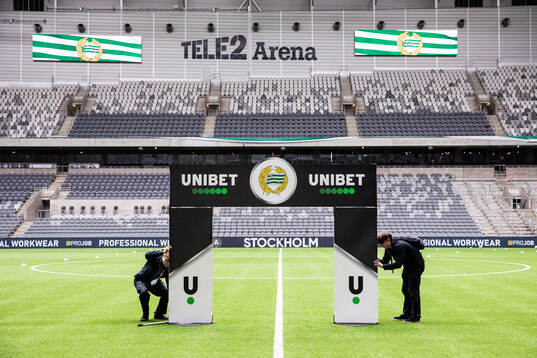 Reklam för Unibet på Tele2 Arena