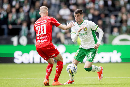 Hammarbys Viktor Dukanovic och Värnamos Freddy Winsth