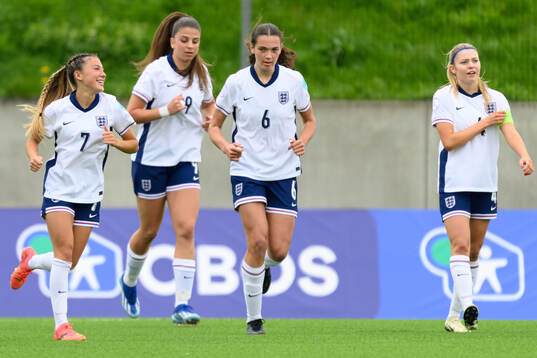 Erica Parkinson of England celebrates the 1-0 goal
