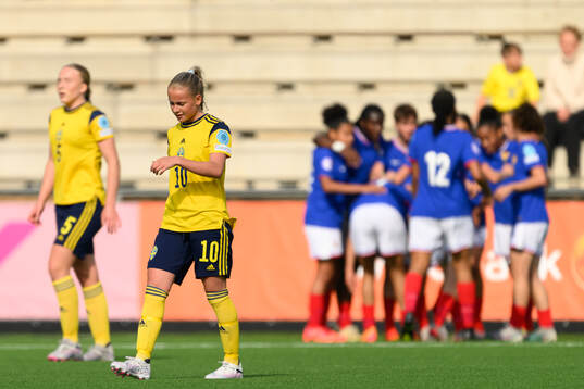 Maja Nilsson of Sweden looks dejected