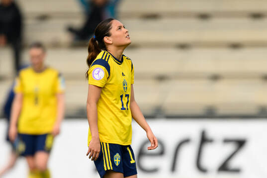 Moa Svensson of Sweden looks dejected