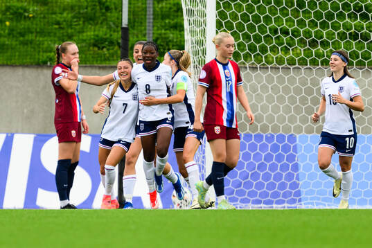 Erica Parkinson of England celebrates