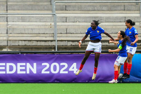 Anais Ebayilin of France celebrates