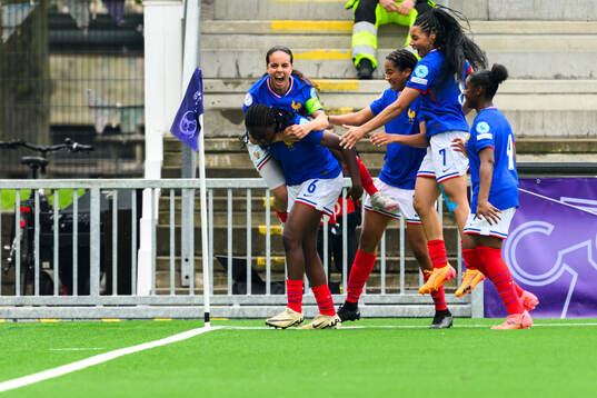 Anais Ebayilin of France celebrates
