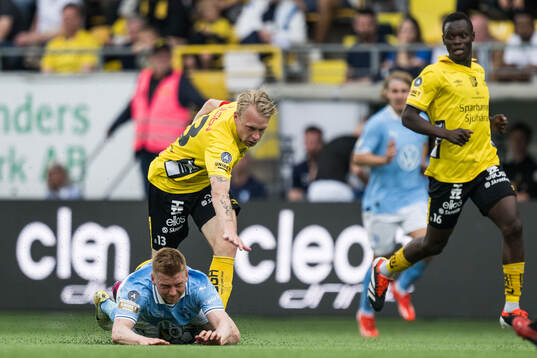 Malmö FFs Anders Christiansen och Elfsborgs Johan Larsson