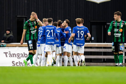 Trelleborgs Hady Saleh Karim jublar med lagkamrater